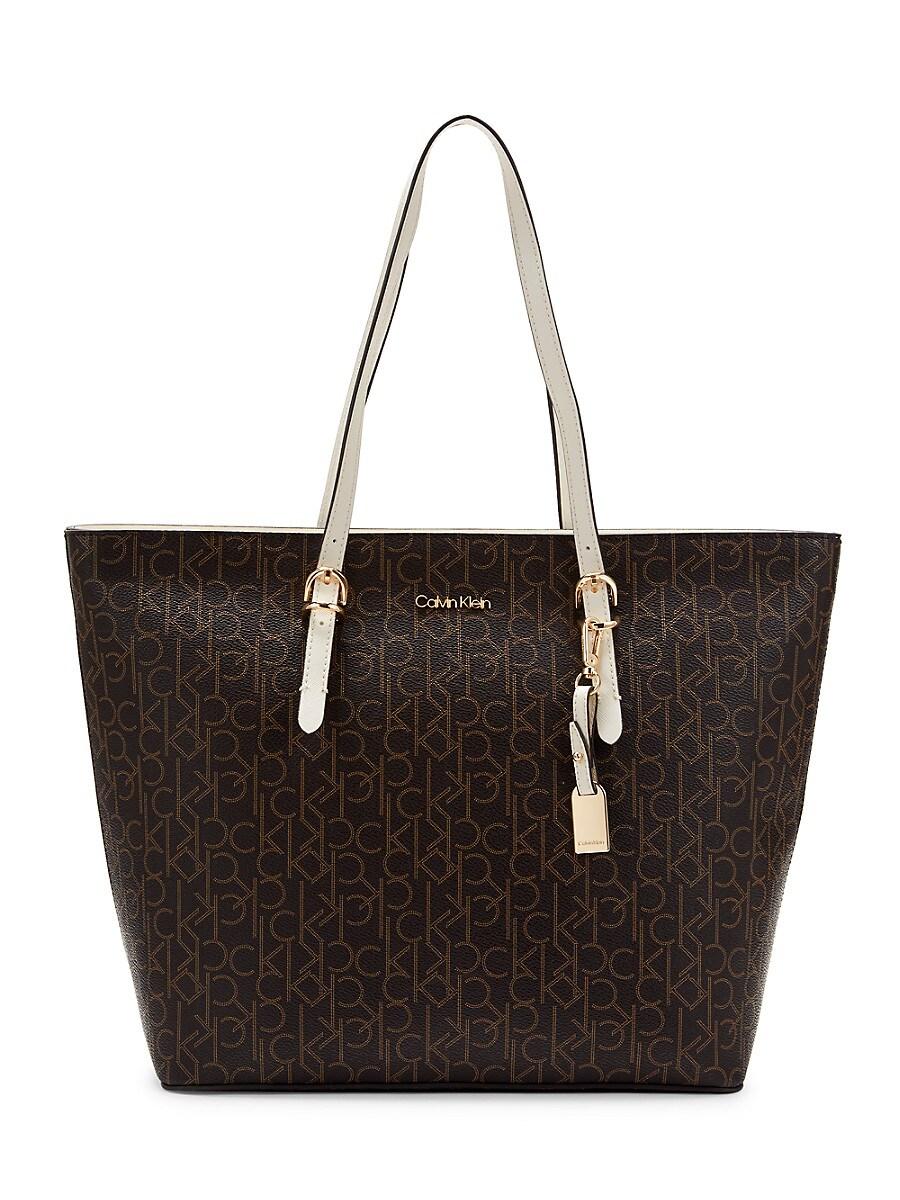 Calvin Klein Serafina Logo-adorned Tote in Brown | Lyst