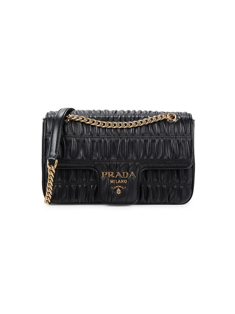 Prada Textured Leather Bag in Black | Lyst