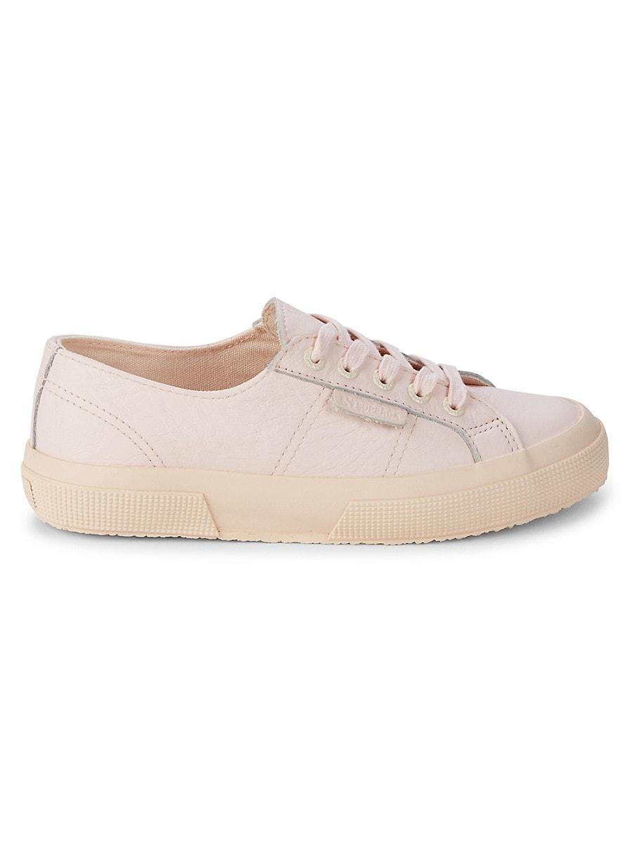 Superga 2750 Tumbled Leather Sneakers in Pink | Lyst