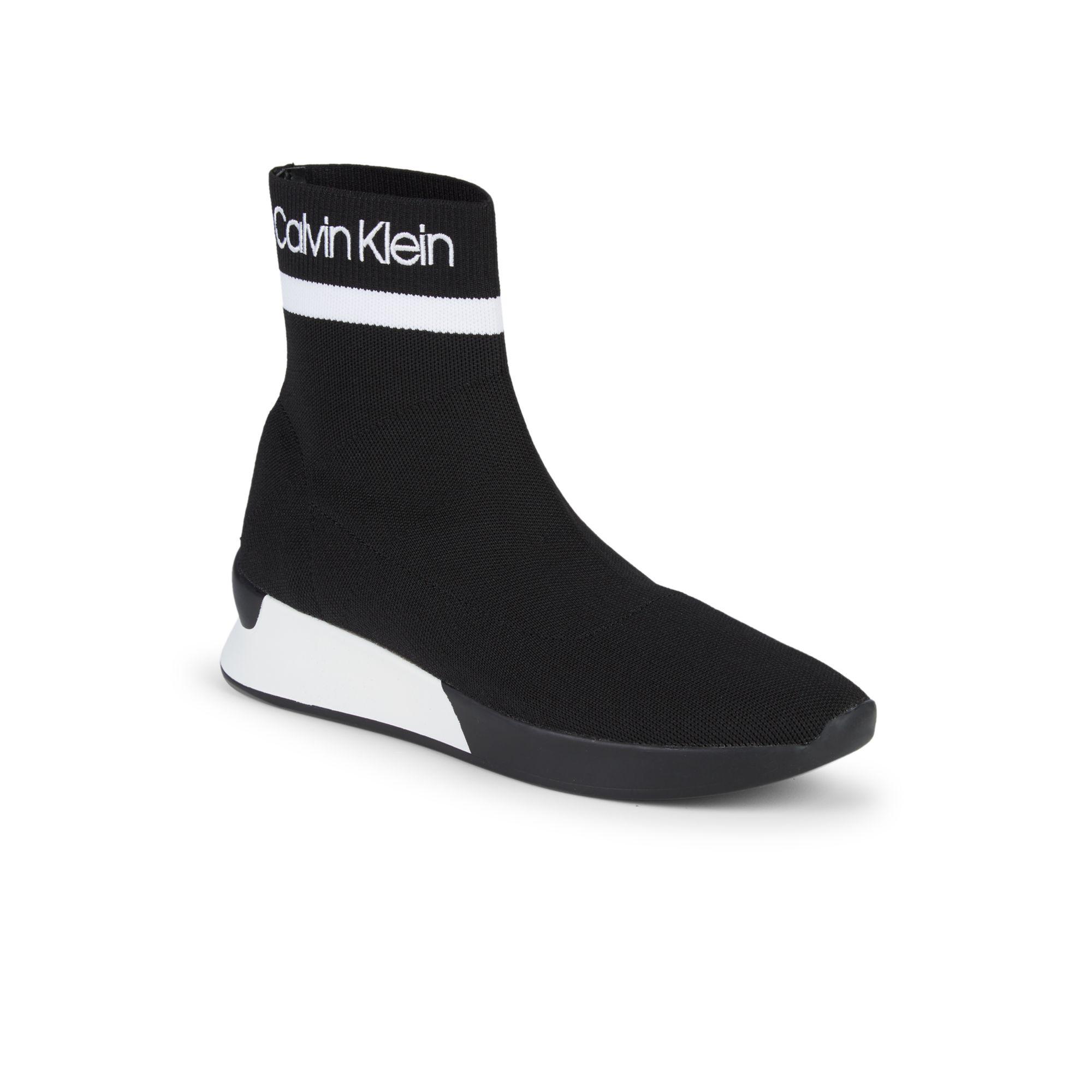 fence Cupboard Chinese cabbage Calvin Klein Quan Stretch Knit Sneakers in Black | Lyst