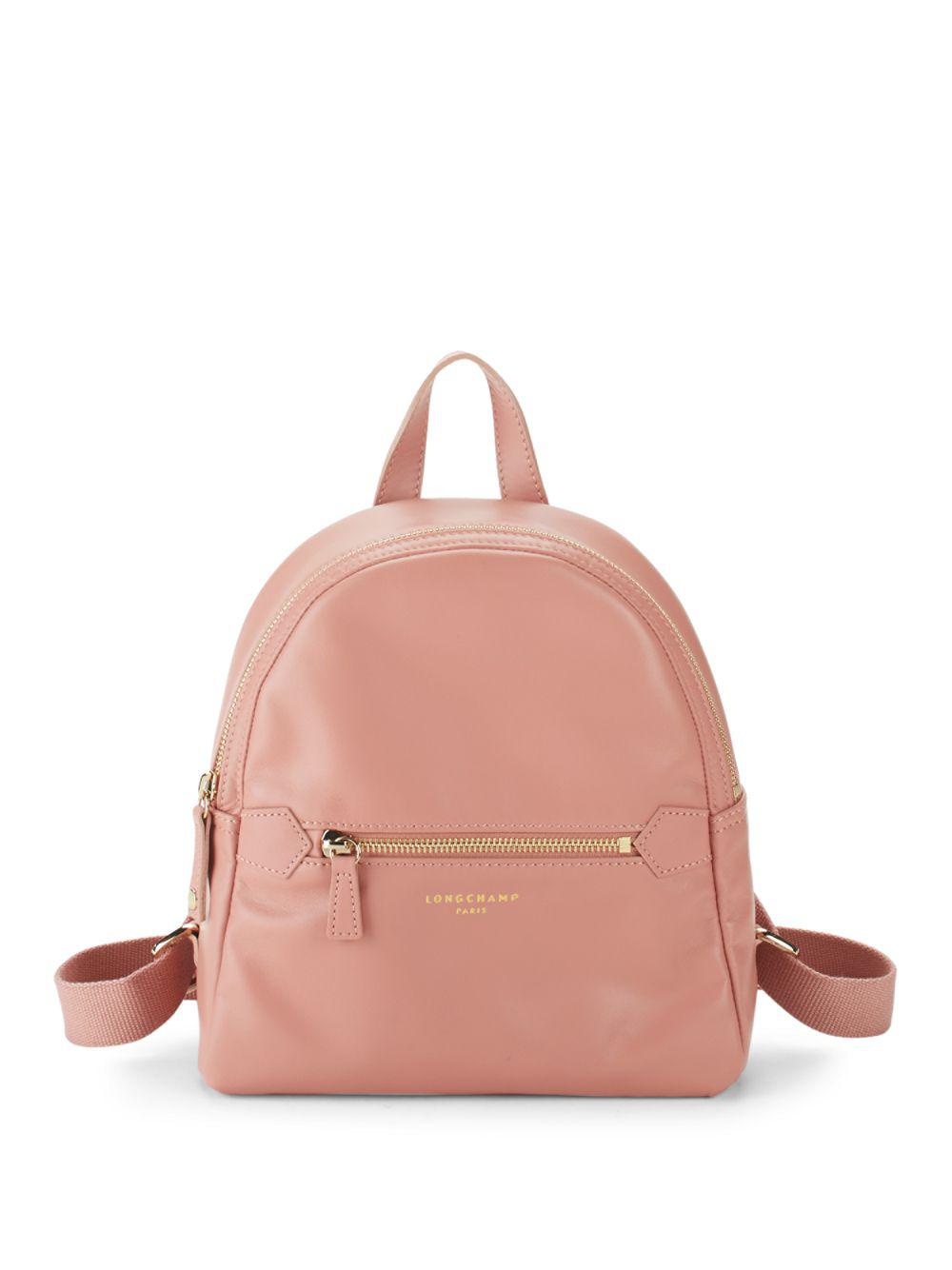 Longchamp Leather Backpack in Pink | Lyst