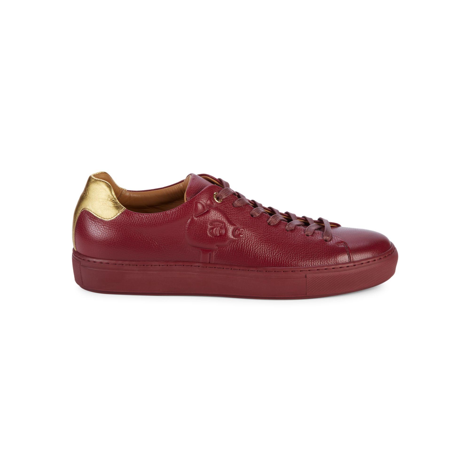 BOSS by Hugo Boss Low-top Leather Sneakers in Dark Red (Red) for Men ...
