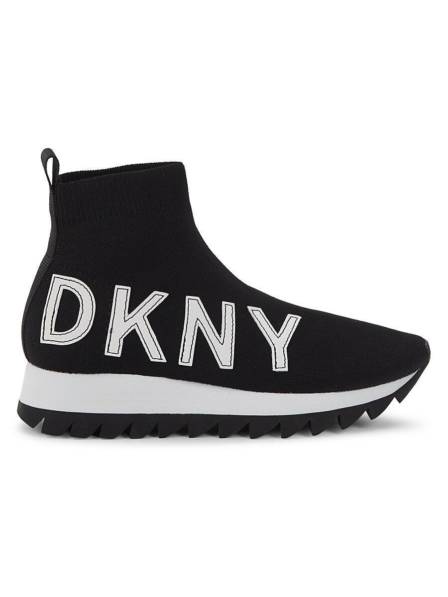 DKNY aggie Logo High-top Sock Sneakers in Black | Lyst