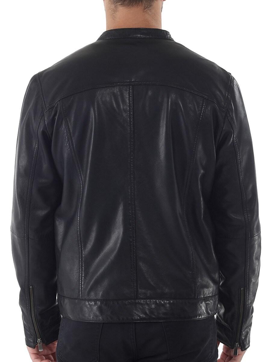 Missoni Classic Fit Leather Biker Jacket in Blue for Men Lyst