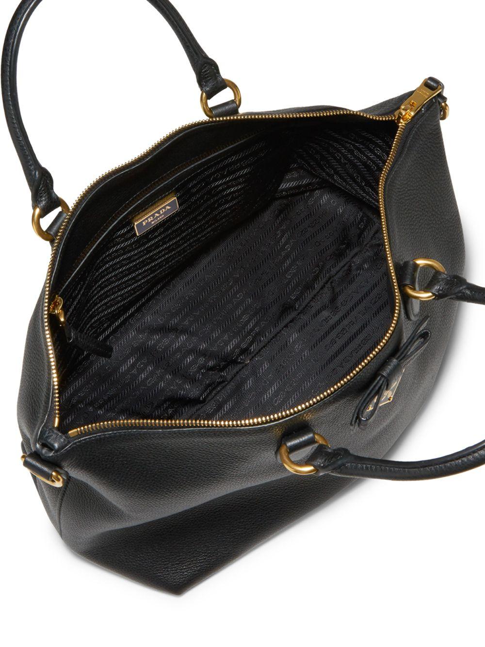 Prada Leather Crossbody Bag in Black Black (Black) - Lyst