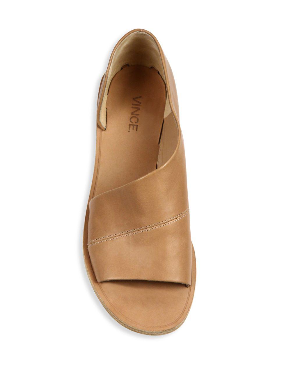 asymmetrical leather flats