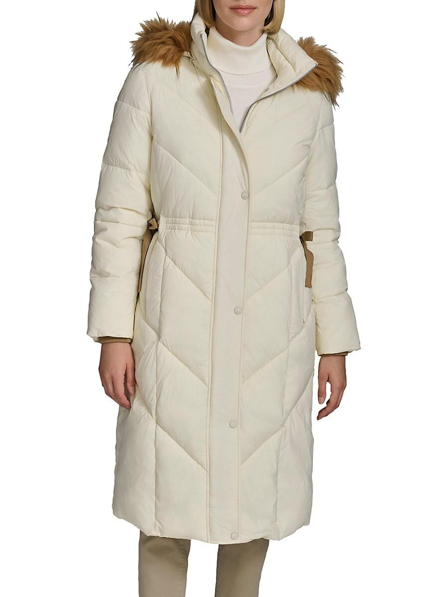 Peyton quilted down coat with detachable faux fur trimmed hood 2025