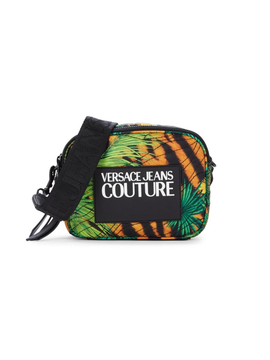 Versace Jeans Couture Logo Jungle-print Crossbody Bag in Green | Lyst