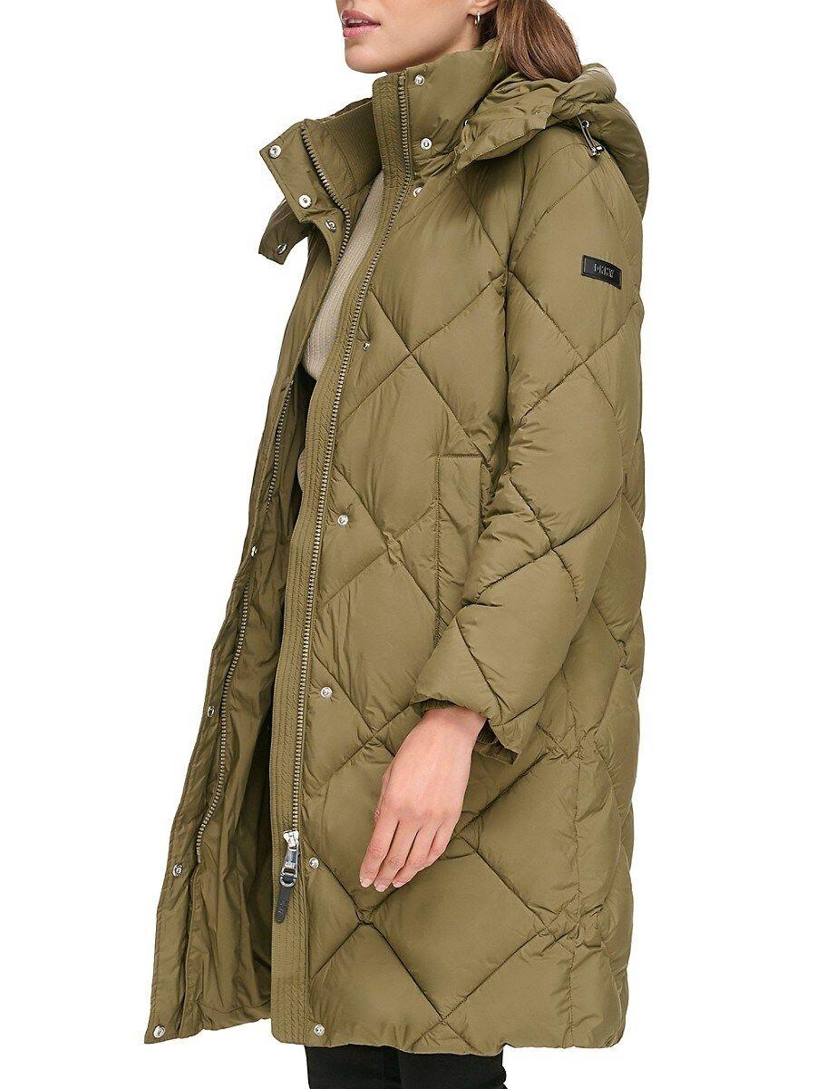 Diamond quilted puffer coat hot sale