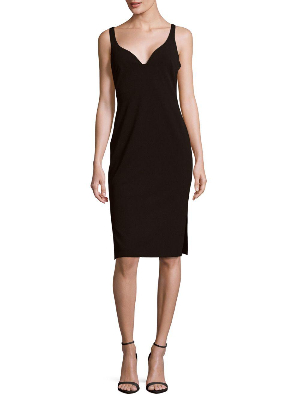 calvin klein black v neck dress