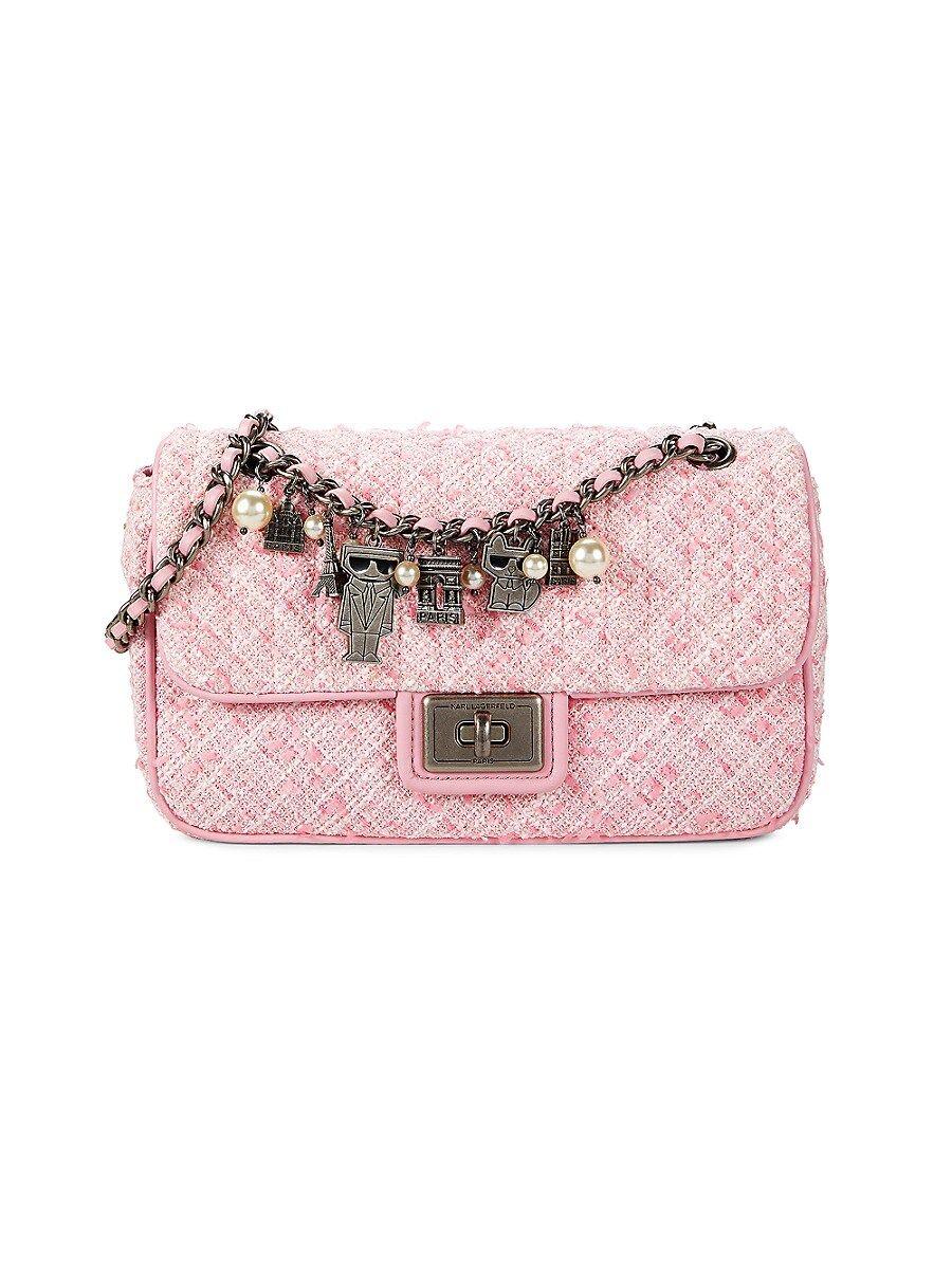 Karl Lagerfeld Light Pink Leather Shoulder Bag