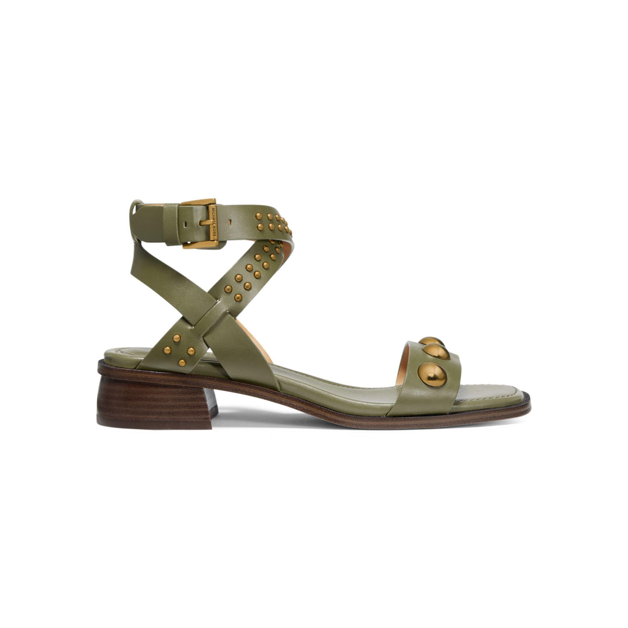 MICHAEL Michael Kors Garner Studded Leather Sandals - Lyst