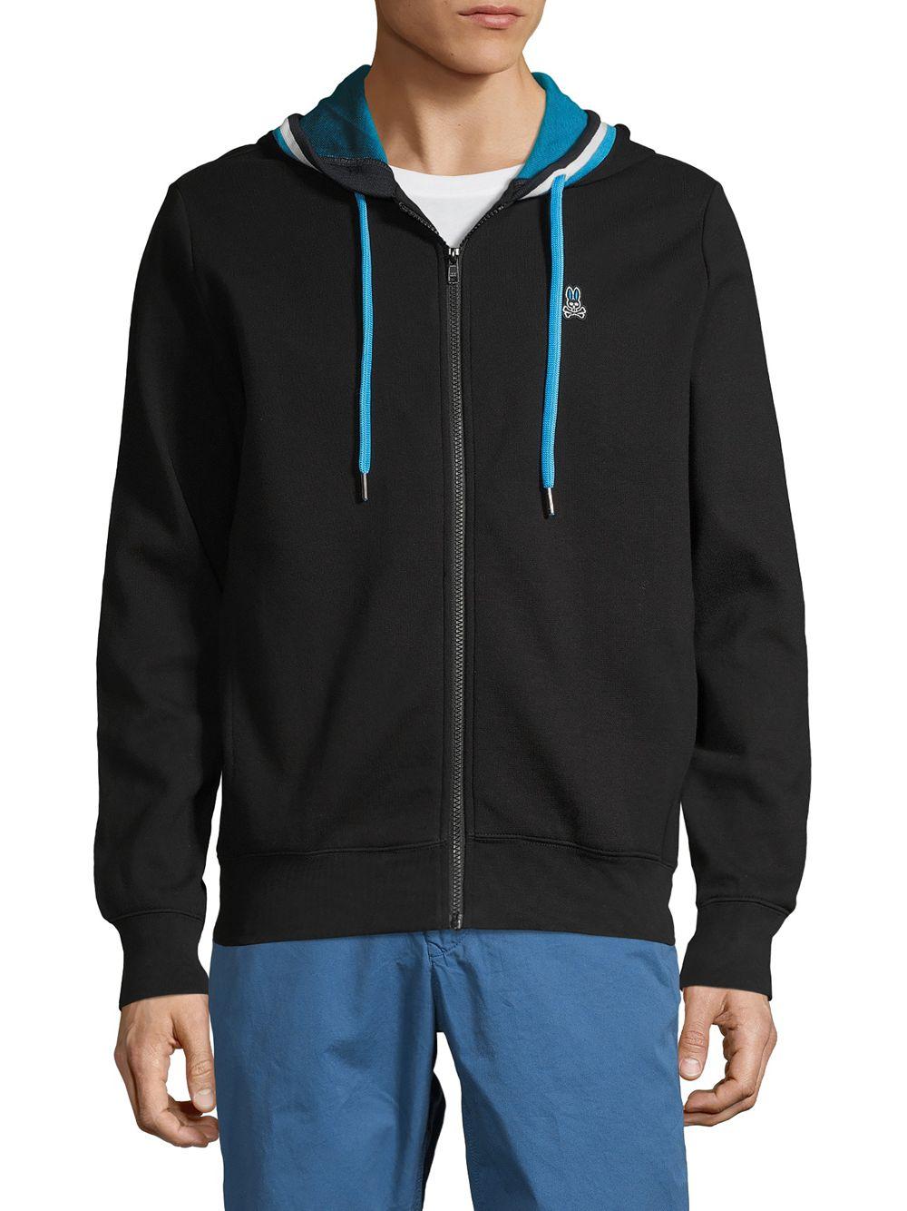 Psycho Bunny Cotton Holcombe Knit Hoodie in Black for Men - Lyst
