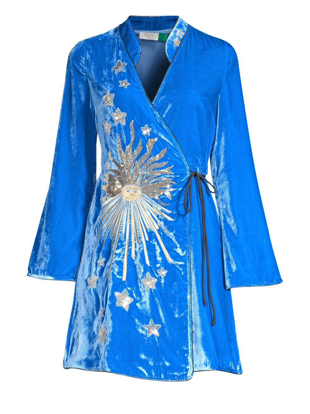 rixo iris wrap dress