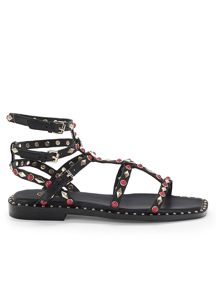 Ash Marrakech Studded Leather Gladiator Sandals in Black Lyst