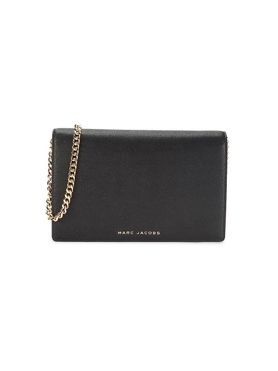 Marc Jacobs Black & White Leather Crossbody Clutch Bag Italy