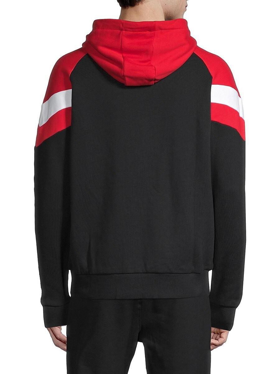 PUMA Iconic Chevron Stretch-cotton Hoodie in Red for Men - Lyst