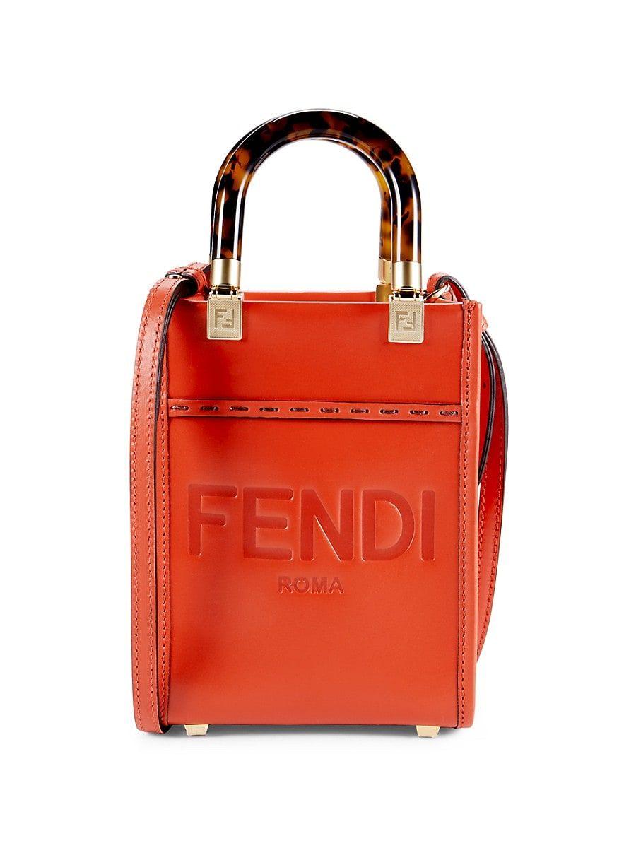 Fendi Leather Bucket Bag in Red | Lyst
