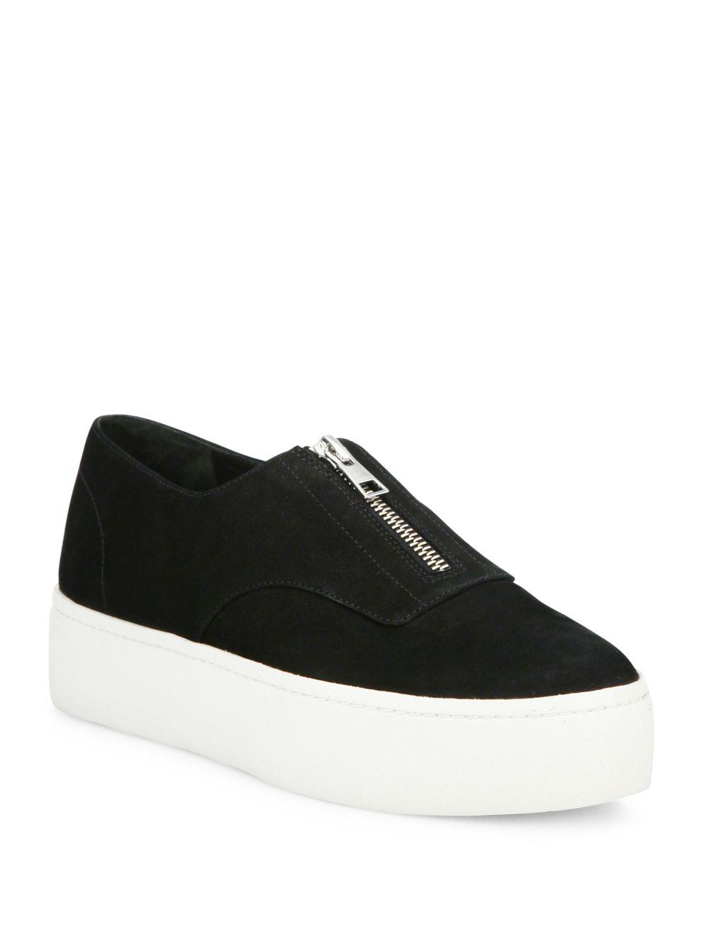 vince warner zip suede platform sneakers