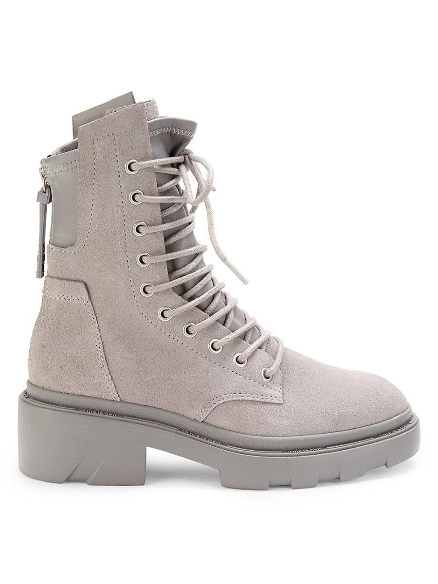 Ash Maddox Suede Combat Boots in Grey | Lyst Canada