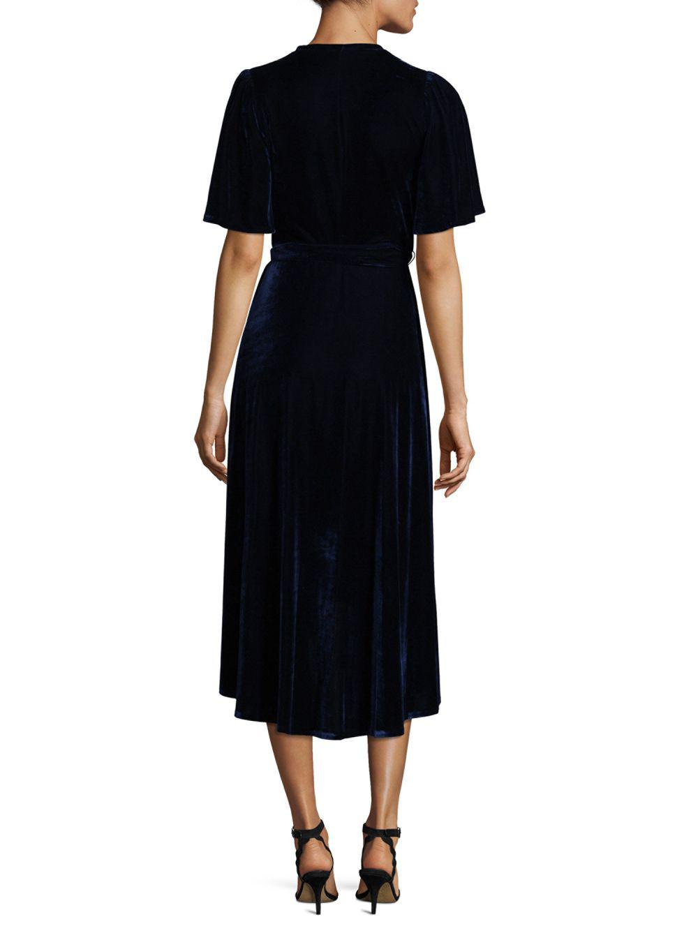 donna morgan velvet wrap dress