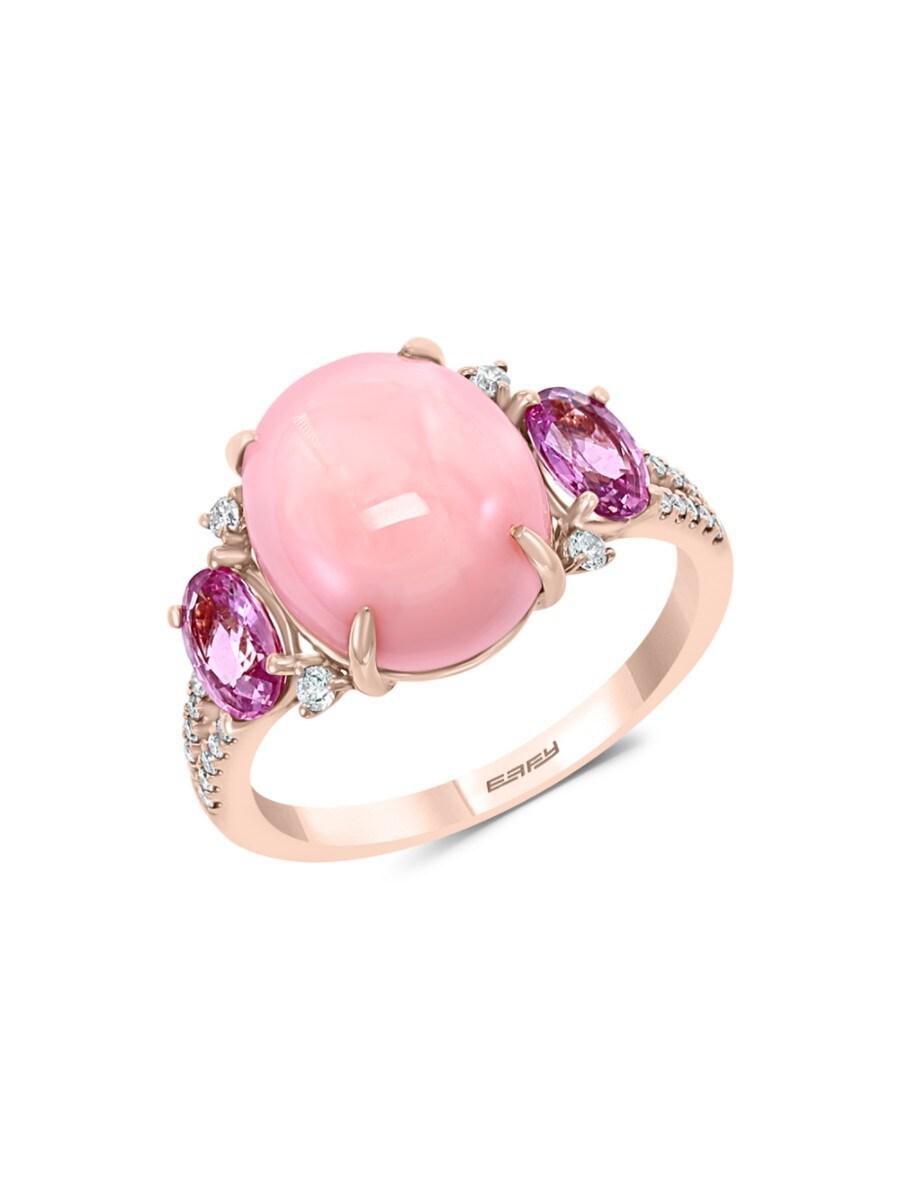 Effy Women's 14k Rose Gold, Pink Opal, Pink Sapphire & Diamond