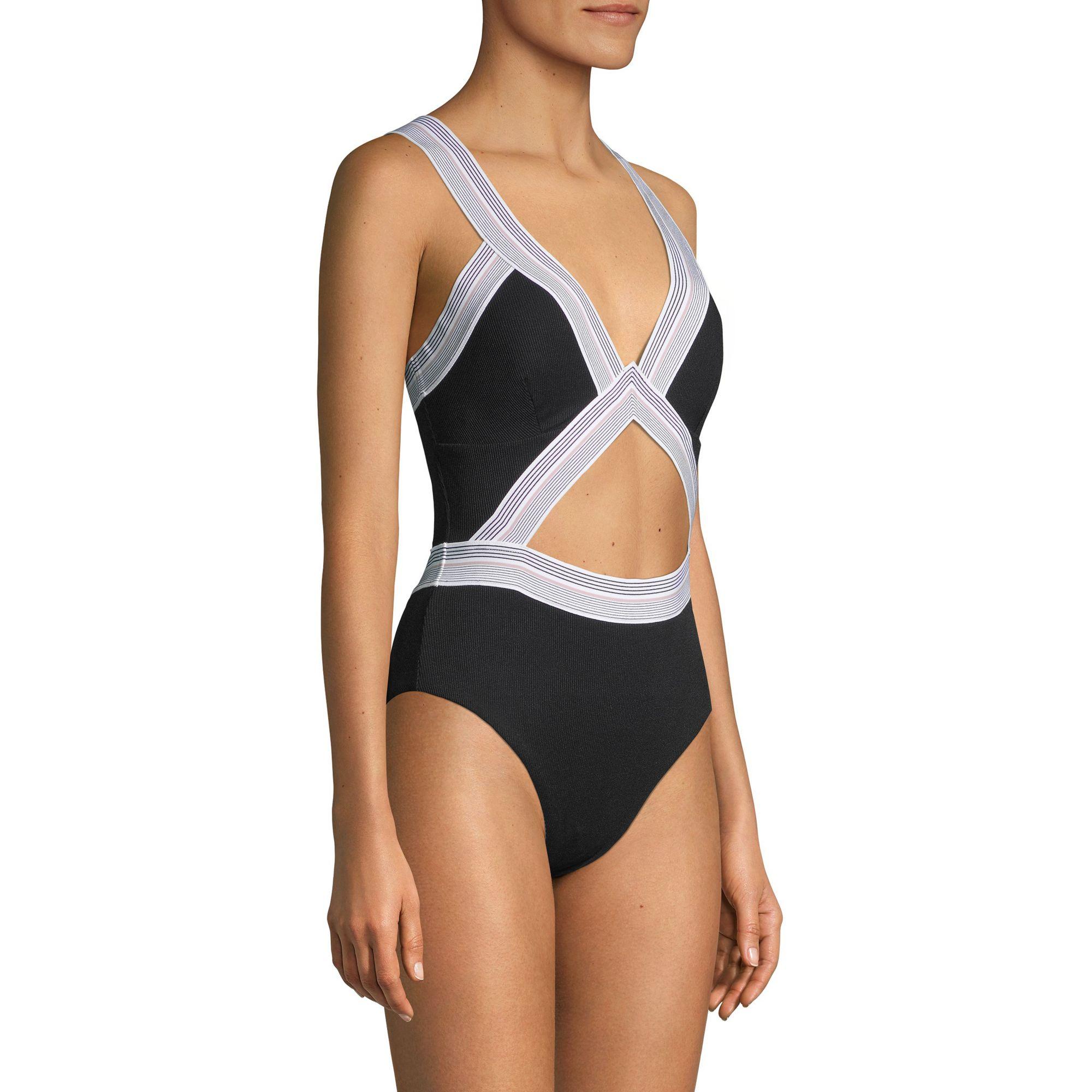 Dolce Vita Fast Lane Blair Cutout One Piece Swimsuit In Black Lyst