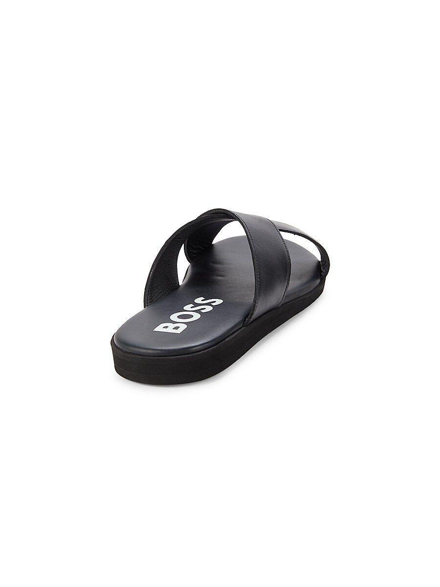 Hugo boss leather 2025 flip flops