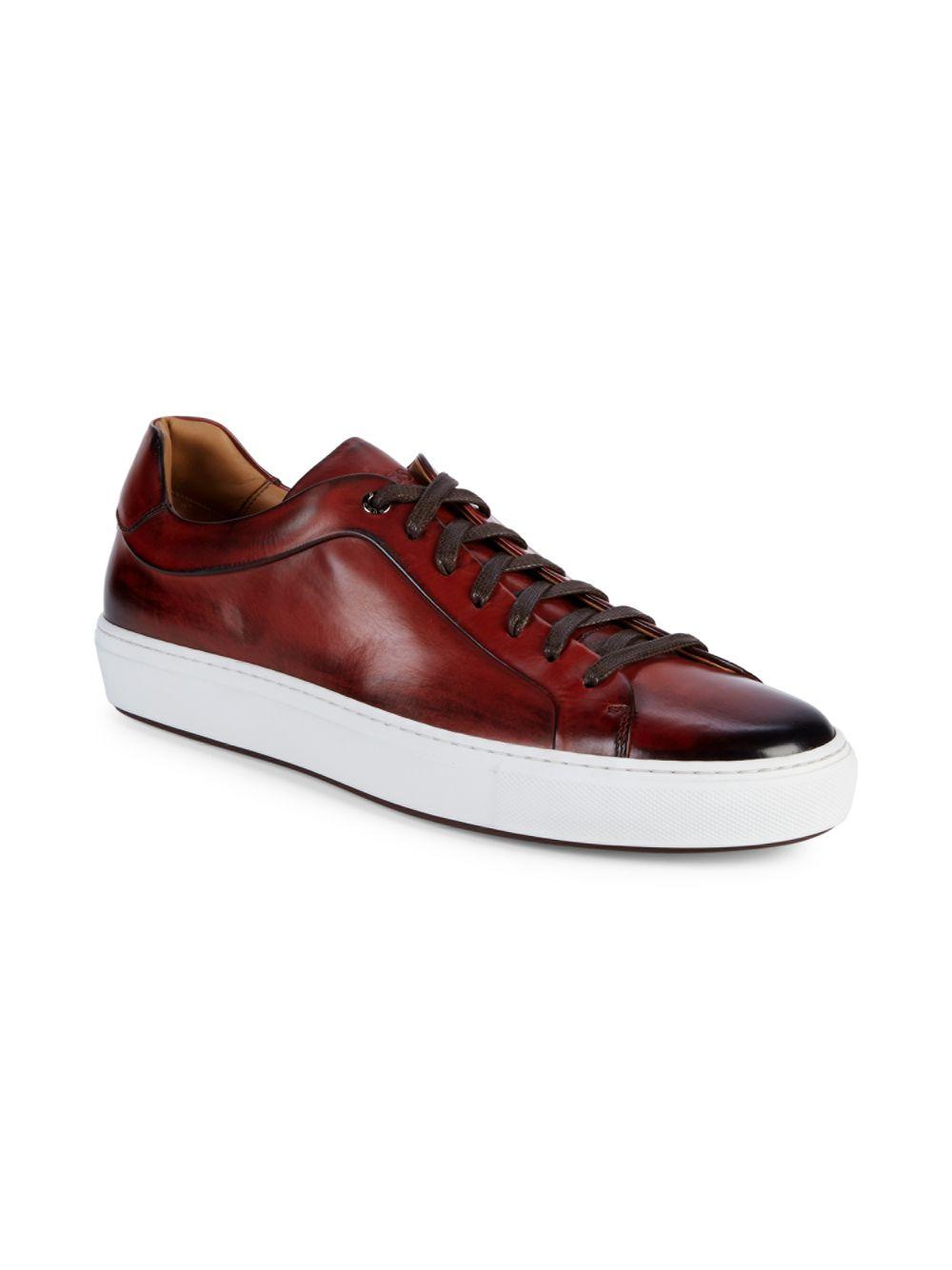 BOSS by HUGO BOSS Mirage Leather Tennis Shoes in Red for Men | Lyst
