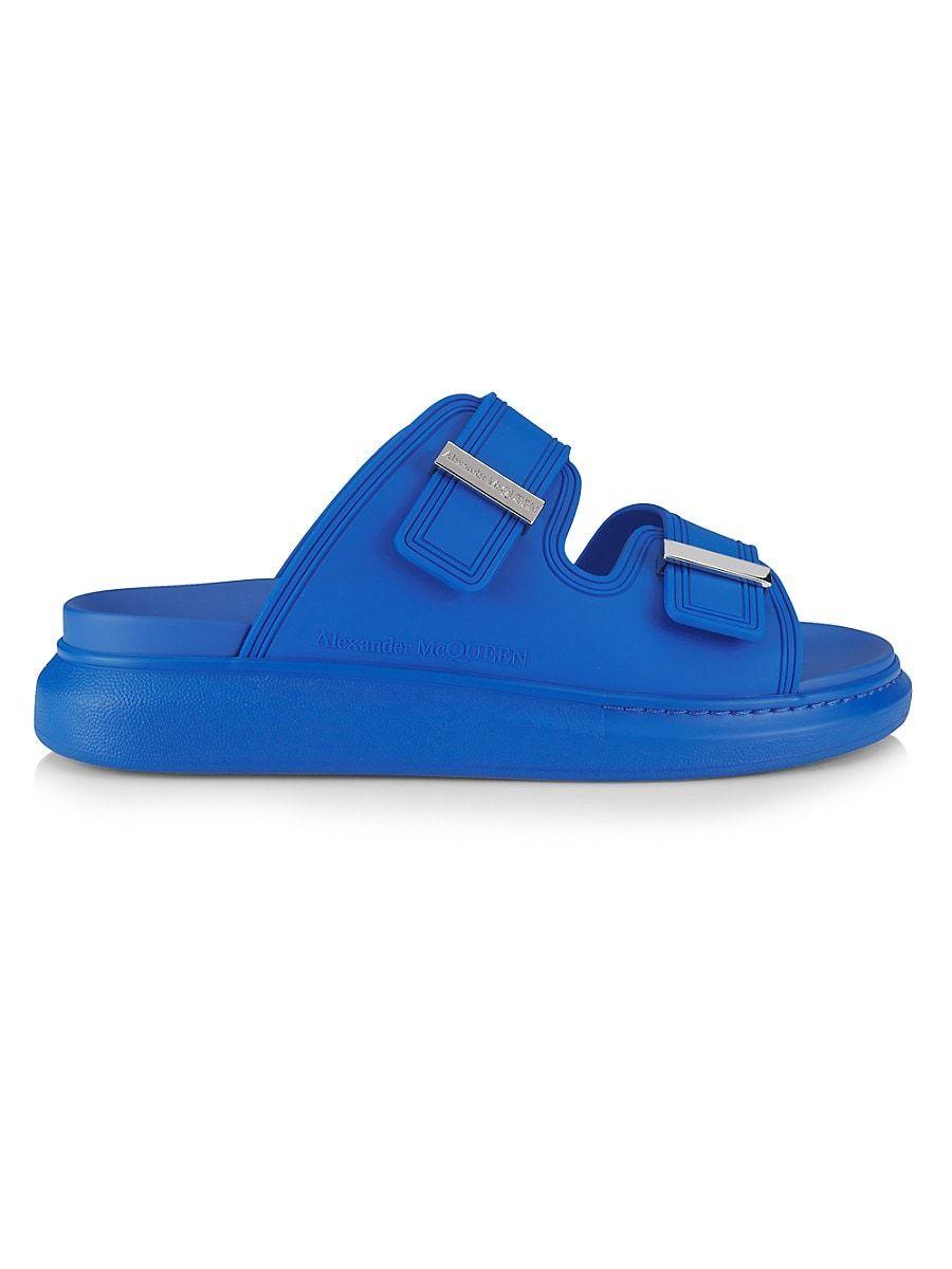 Alexander McQueen Rubber Buckle Slide Sandals in Blue for Men Lyst