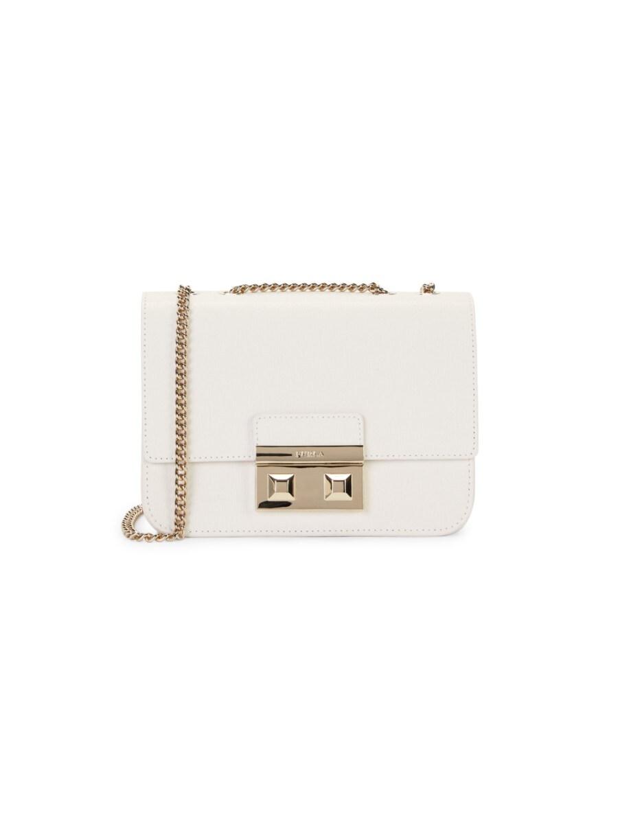 Furla Mini Bella Leather Crossbody Bag in Ivory (White) | Lyst