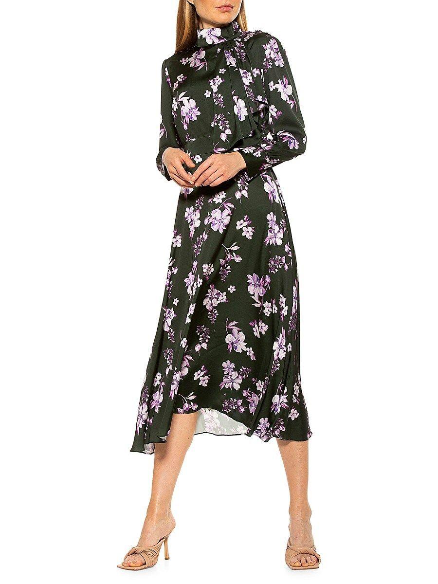 Alexia Admor Brooklyn Satin Fit-u0026-flare Midi Dress | Lyst