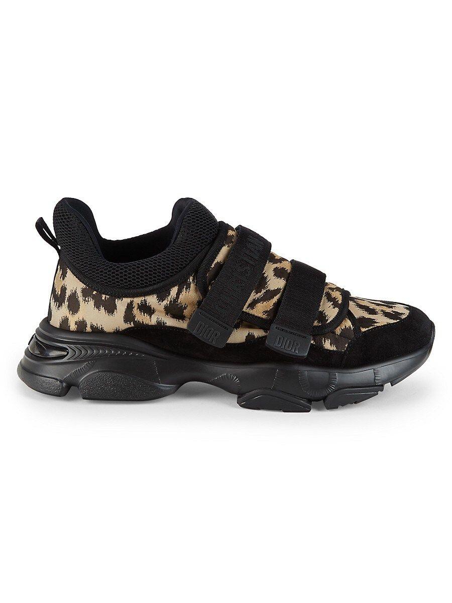 Dior D-wander Leopard Print Chunky Sneakers in Black | Lyst