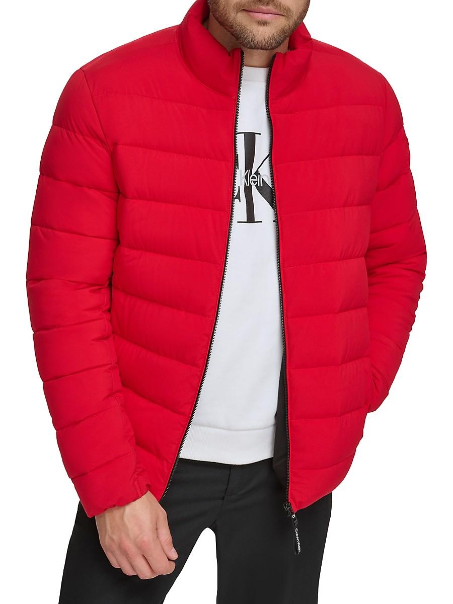 Calvin Klein Quilted Infinite Stretch Water-resistant Puffer Jacket in Red  for Men | Lyst UK