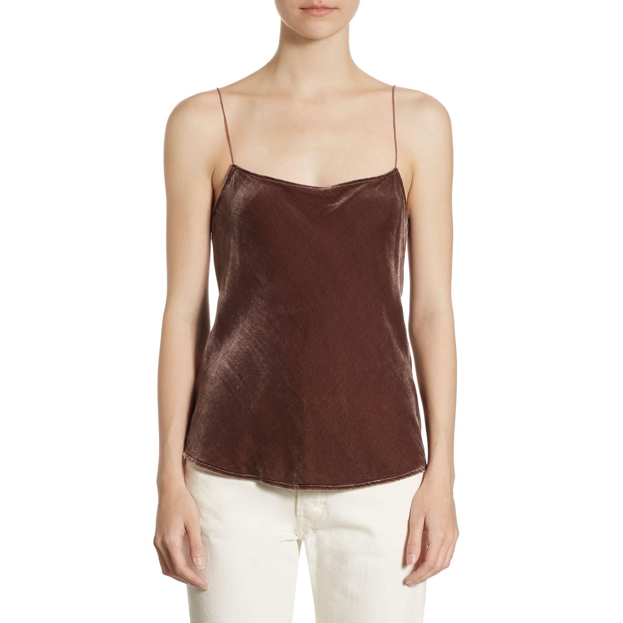 Vince Velvet Camisole in Brown - Save 17% - Lyst