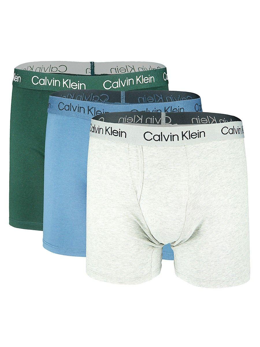 Calvin Klein 3-pack Logo Boxer Briefs in Blue for Men