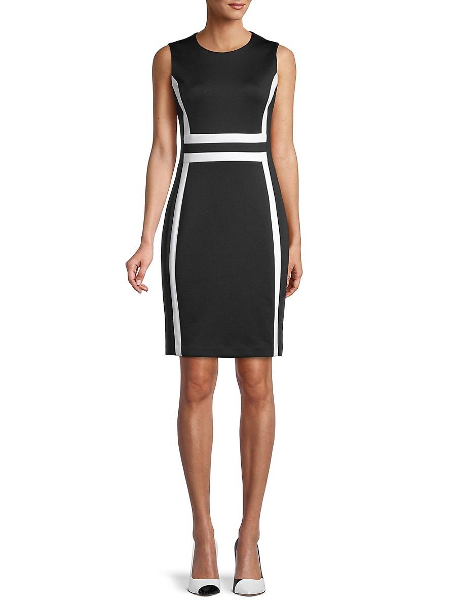 Descubrir 92+ imagen calvin klein black dress with white stripes