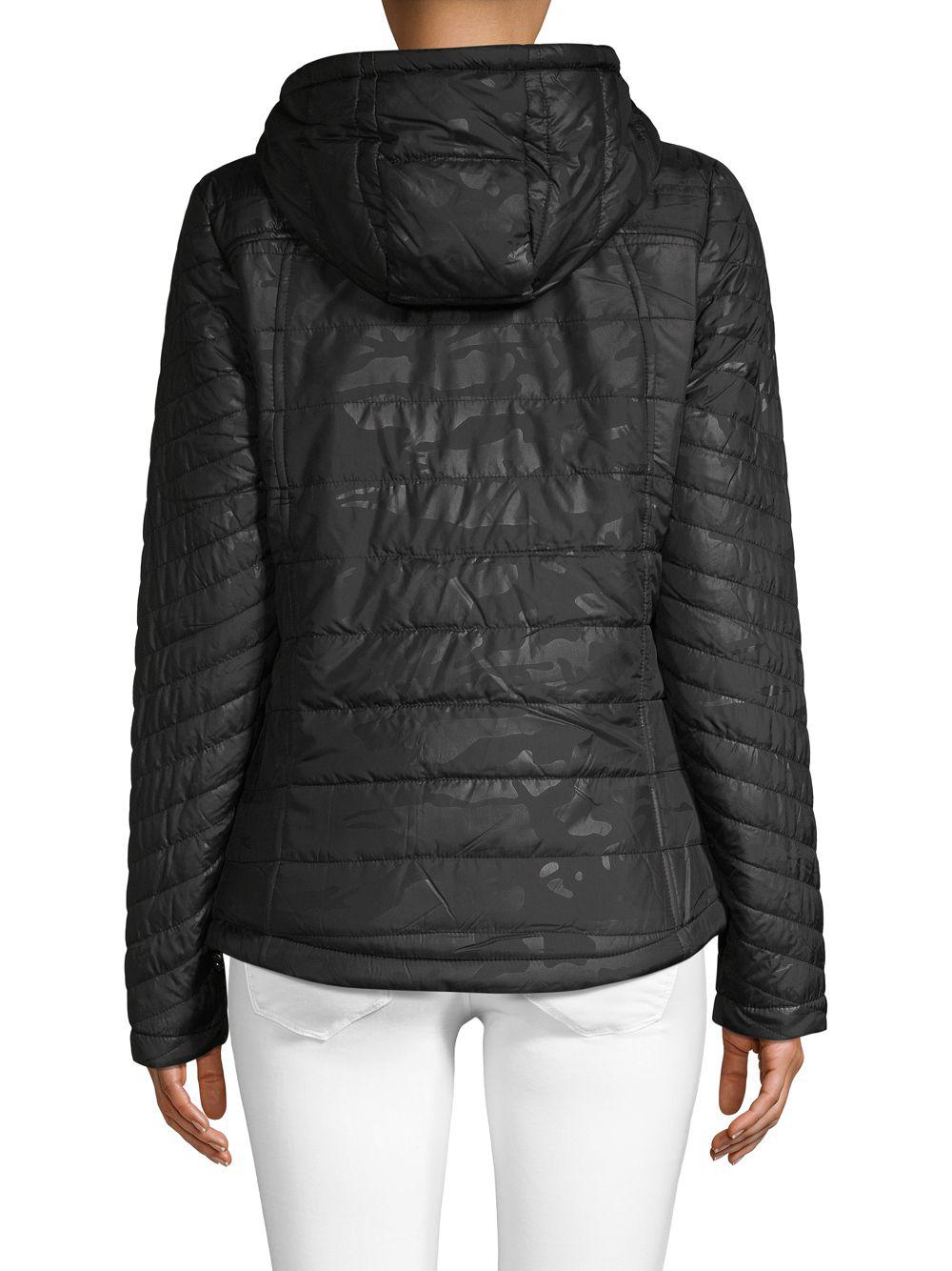 New Balance Synthetic Quilted Camo Puffer Jacket in Black - Lyst