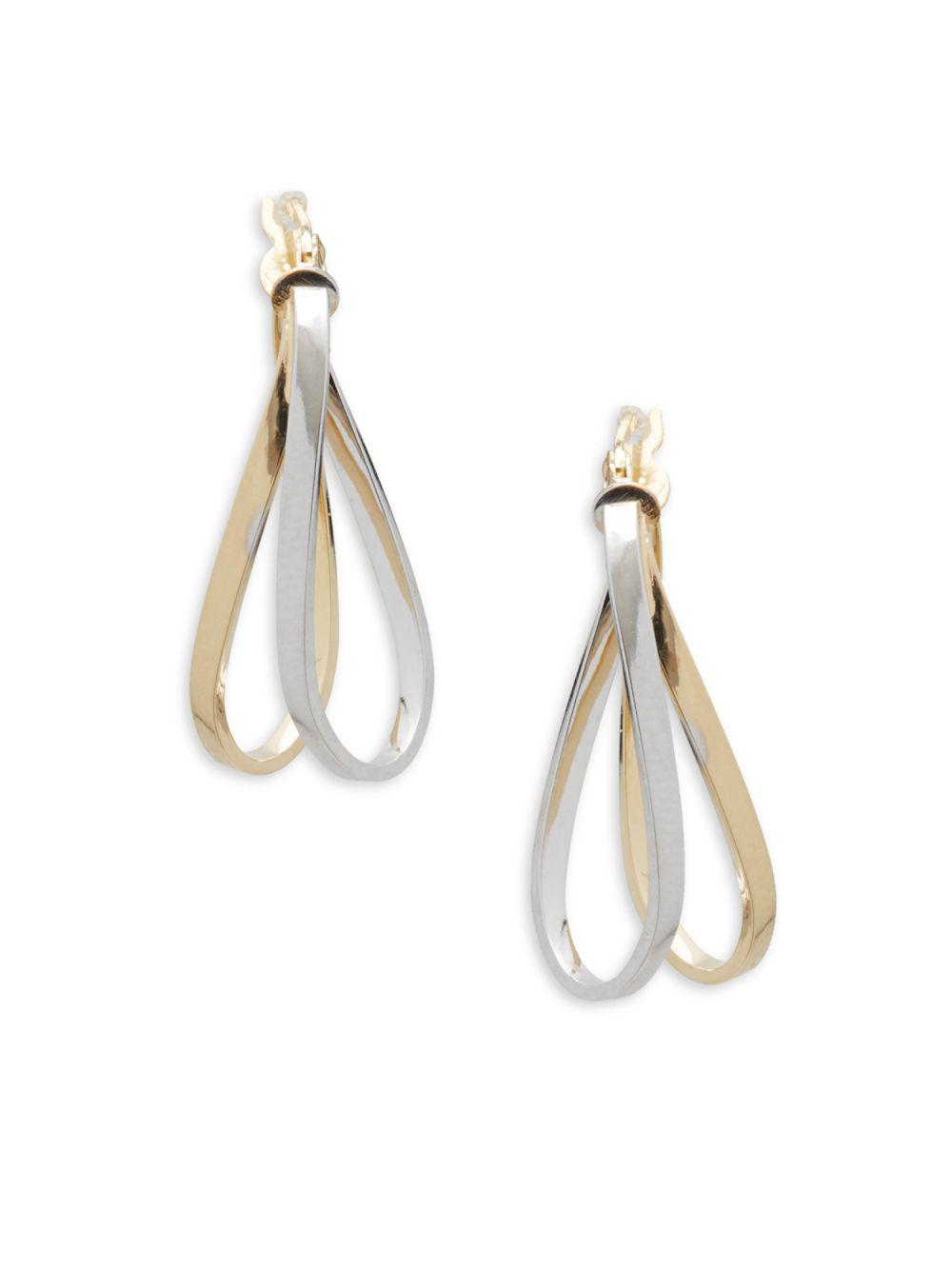 Saks Fifth Avenue Two Tone Double Drop Earrings In Metallic Save Saks Fifth Avenue