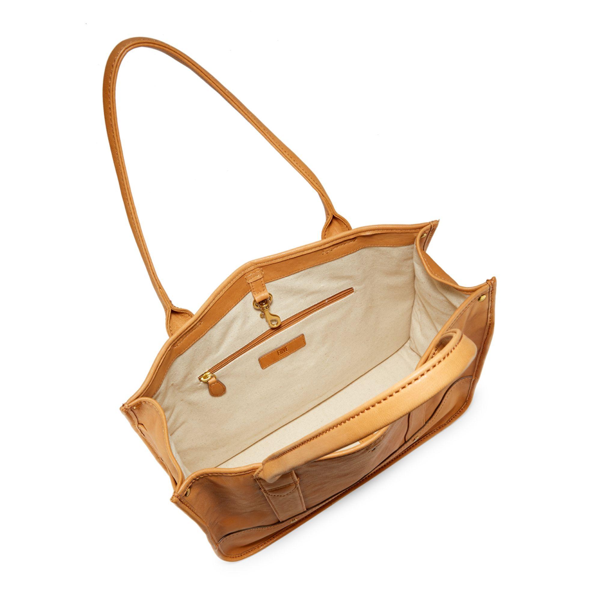 Tan Leather Tote Bag - Madison Collection