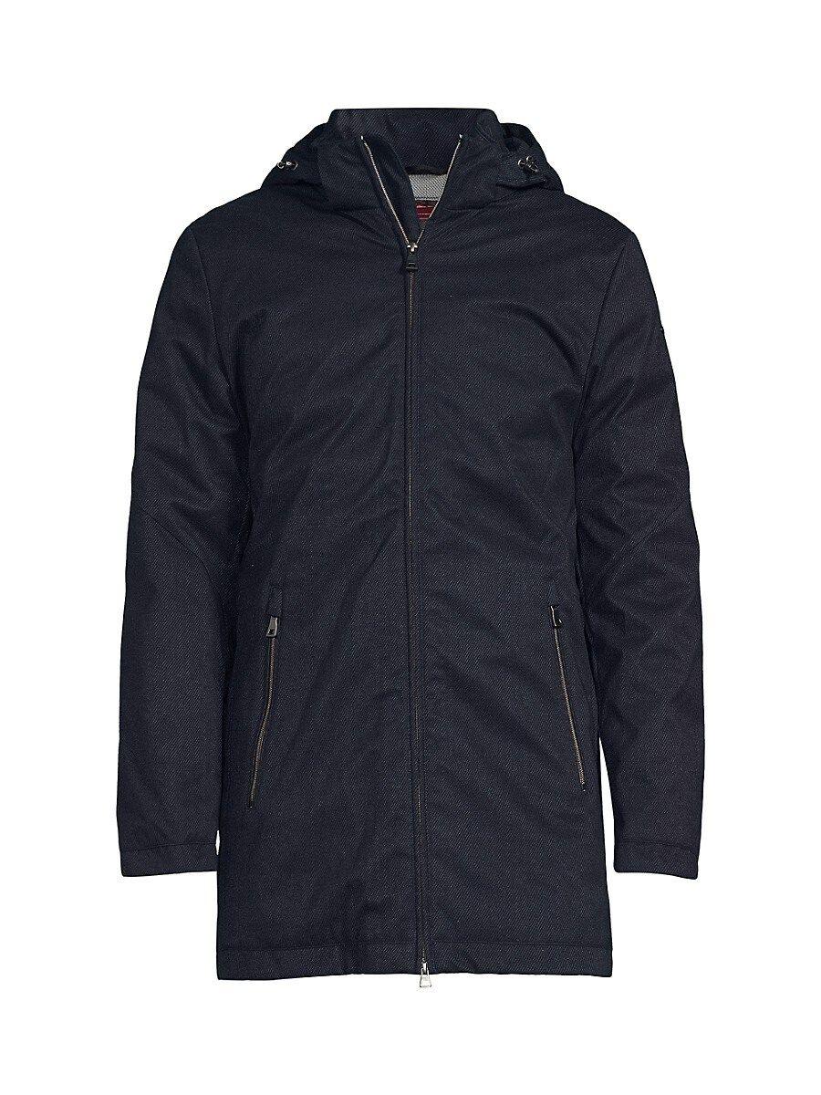 Geox Kaven Hooded Twill Parka in Blue for Men | Lyst