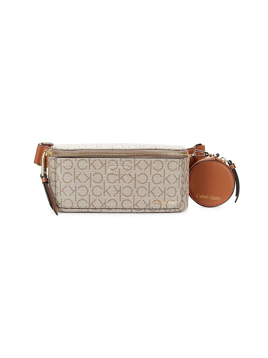 Calvin Klein Millie Monogram Belt Bag in Brown | Lyst