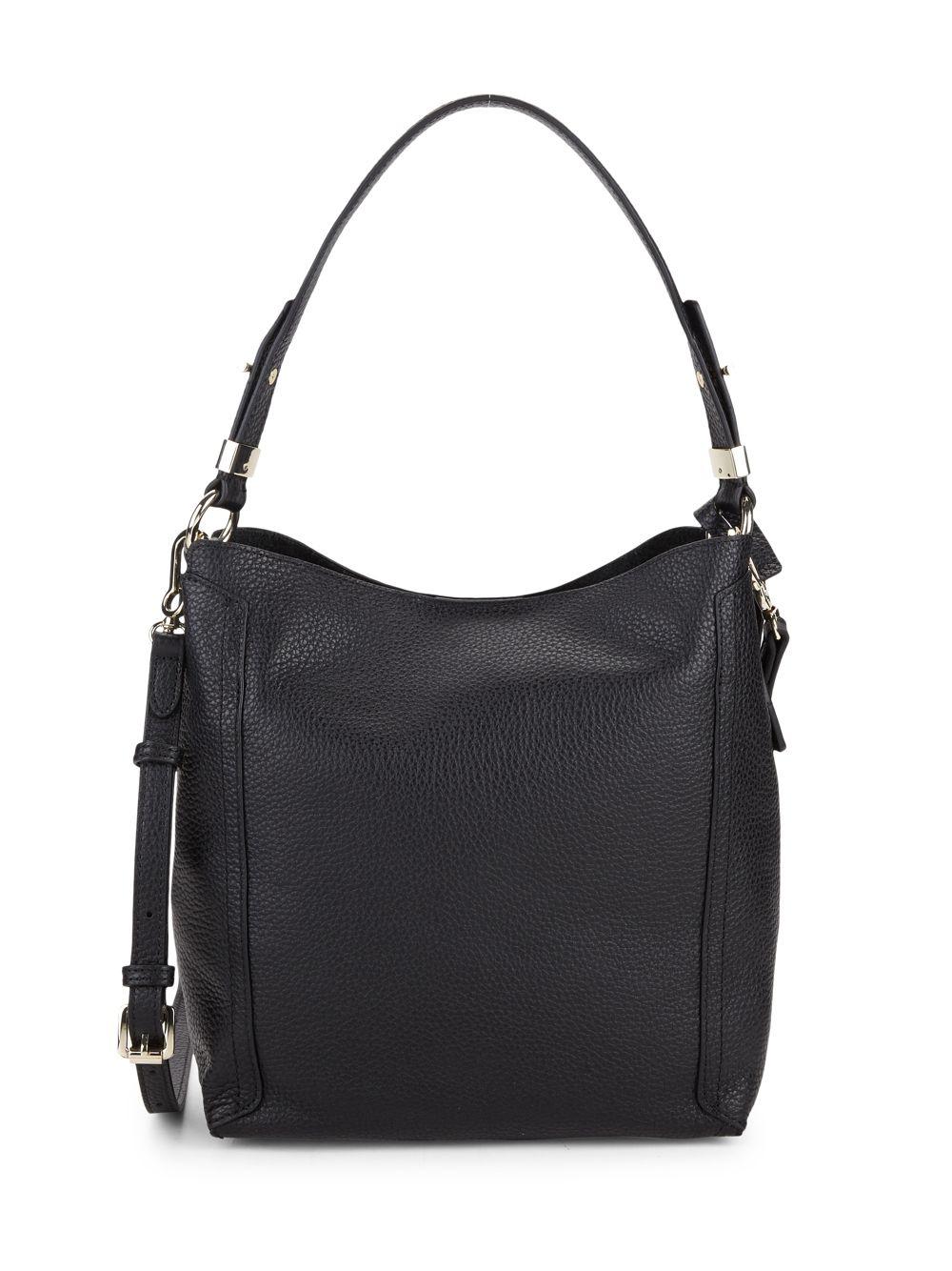 Vince Camuto Small Grained Leather Hobo Bag in Black - Lyst