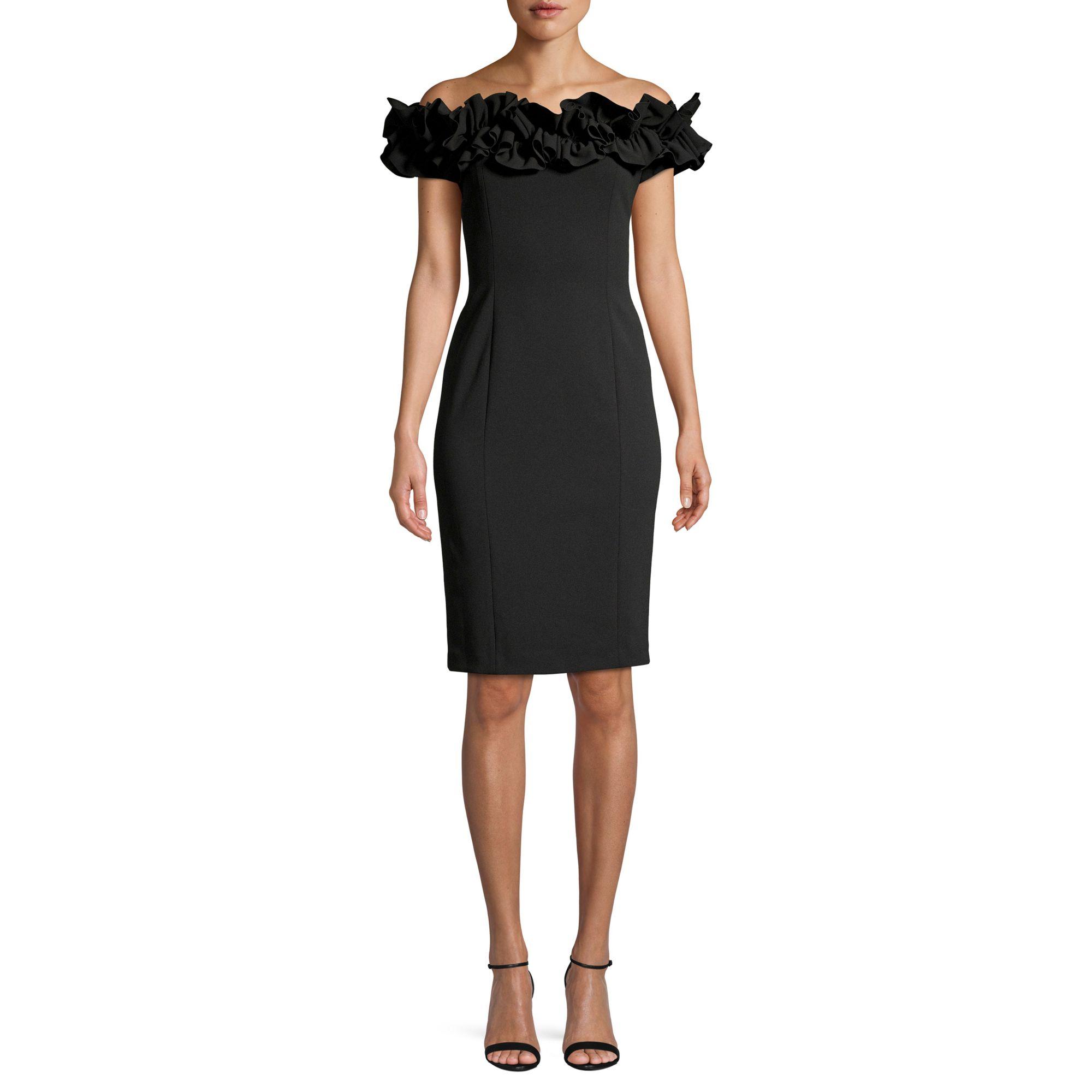 calvin klein off the shoulder gown