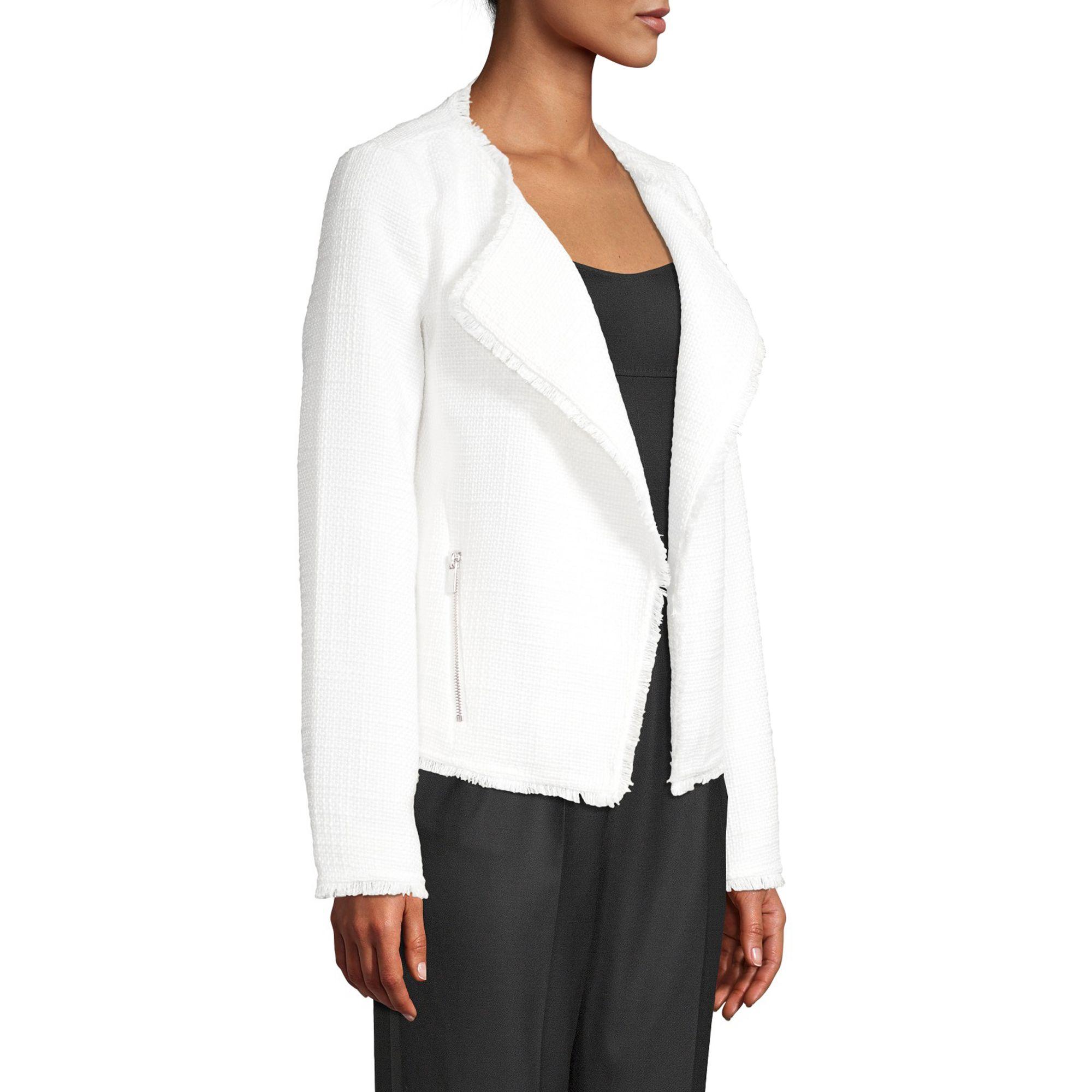 Saks Fifth Avenue Tweed Open Front Jacket In Red Poppy White Lyst Saks Fifth Avenue Tweed Open Front Jacket In Red Poppy White Lyst