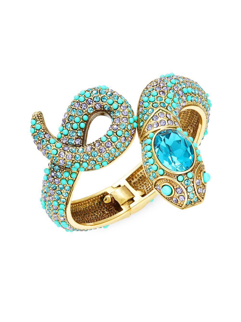 Download Heidi Daus Blue Cubic Zirconia And Crystal Snake Bracelet - Lyst