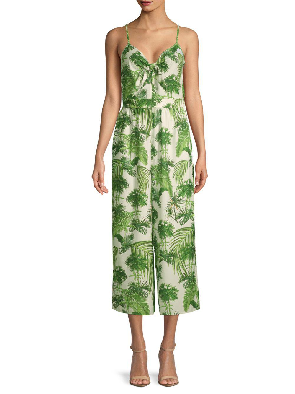 green tropical jumpsuit