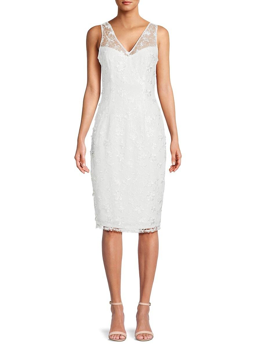 Adrianna papell floral top embroidered sheath dress