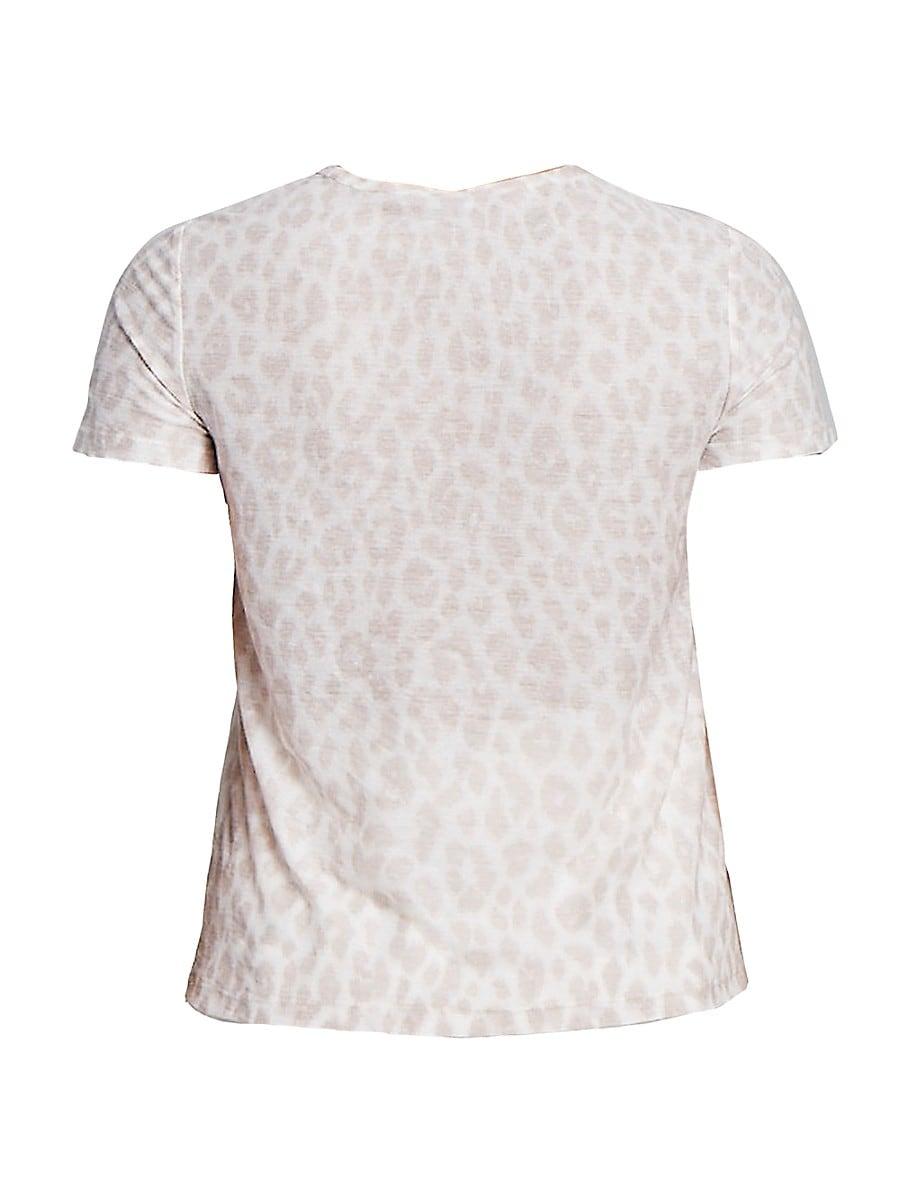 A.L.C. Bambina Leopard Print Tissue T-shirt in White