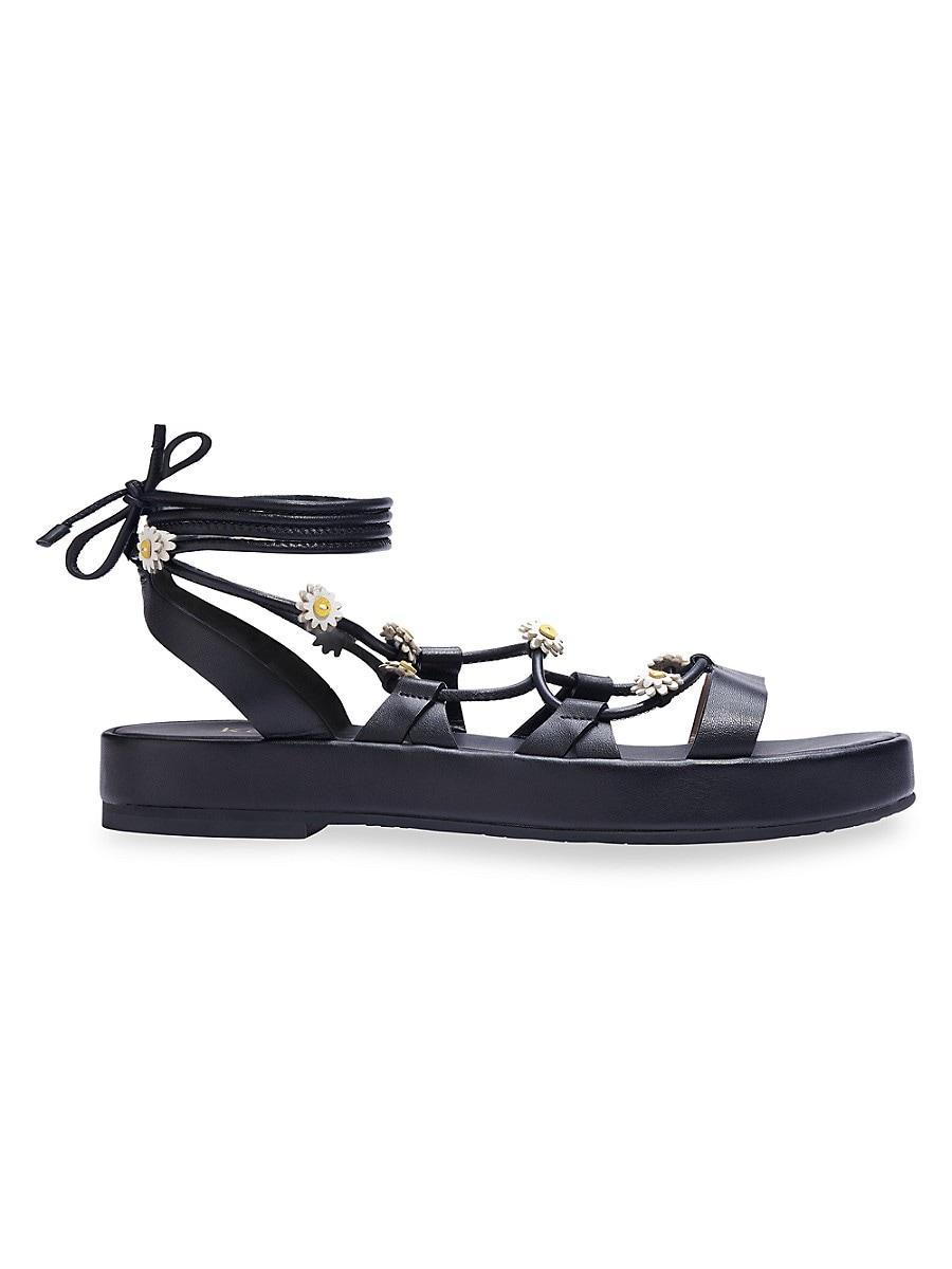 Kate Spade Sprinkles Daisyembellished Leather Gladiator Sandals in